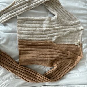 Two-Tone Ribbed Women's Sweater